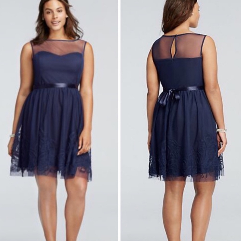 NWT Eliza J Illusion Lace Homecoming Prom Party Wedding Guest Beautiful Dress S - Picture 2 of 16